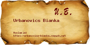 Urbanovics Bianka névjegykártya